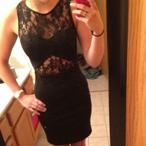 Black lace cutout dress size XS